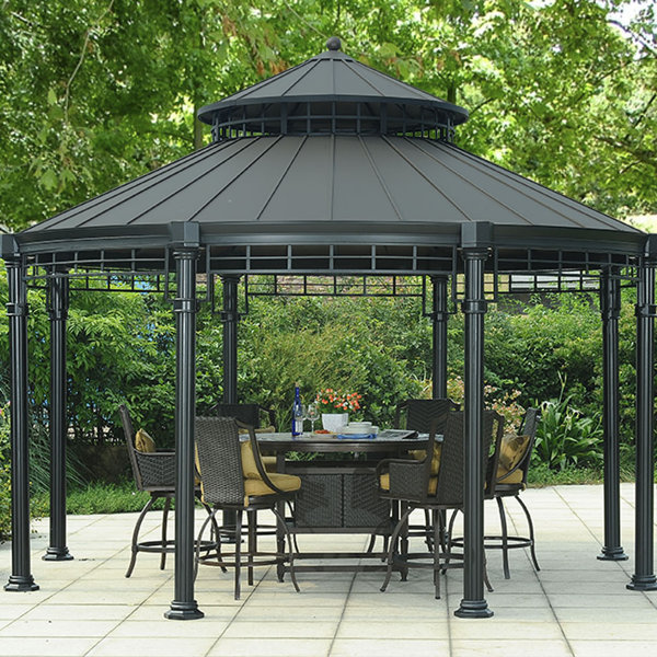 Sunjoy Buffalo 14.5 Ft. W x 14.5 Ft. D Aluminum Patio Gazebo Wayfair